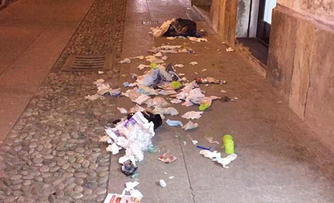 cassonetto immondizia cesatino vandali