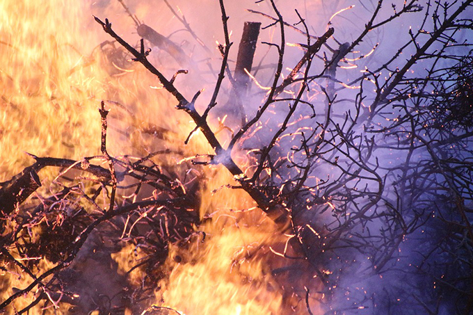 Vasto incendio sul Monte Sancolombano